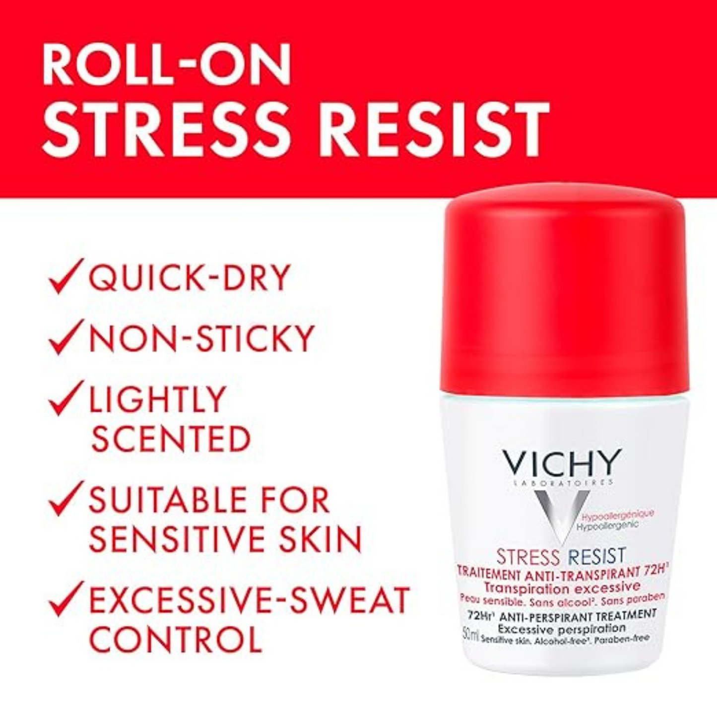 Vichy - Stress Resist 72h Roll-On Anti-Perspirant Deodorant - 50ml (2 Pack)