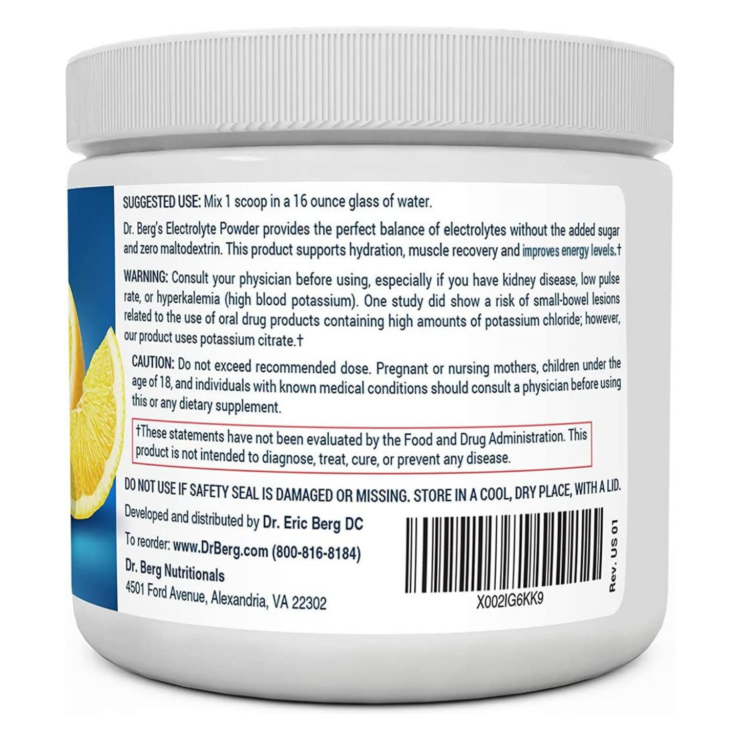 Dr. Berg - Original Keto Electrolytes Powder - Raspberry Lemon - 50 Servings