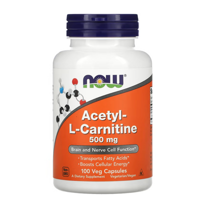 Now - Acetyl L-Carnitine 500 Mg - 100 Veg Capsules