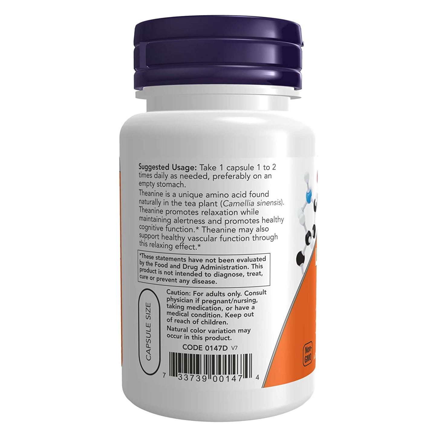 NOW - Double Strength L-Theanine 200 mg - 60 Veg Capsules