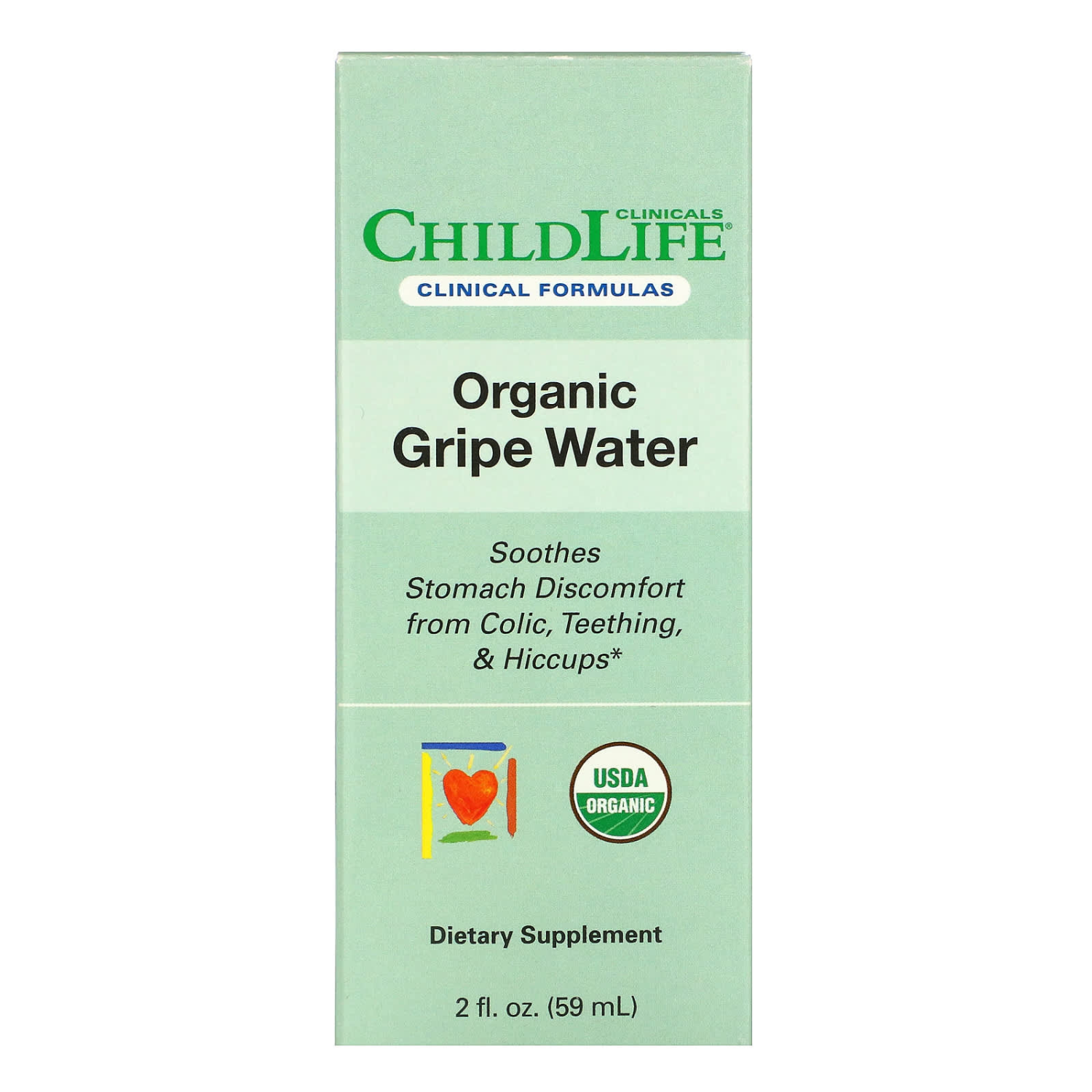 Childlife Clinicals, Organic Gripe Water, 2 fl oz (59 ml)