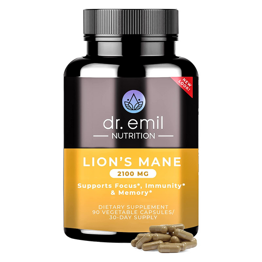 Dr. Emil Nutrition - Organic Lions Mane Mushroom, 2100 mg  - 90 Veg Capsules