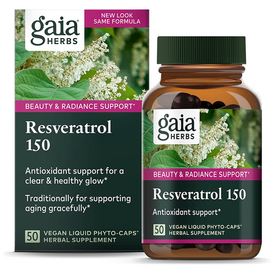 Gaia Herbs - Resveratrol 150, Antioxidant Support - 50 Veg Capsules 