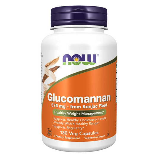 NOW - Glucomannan, 575 mg from Konjac Root, Healthy Weight Management - 180 Veg Capsules