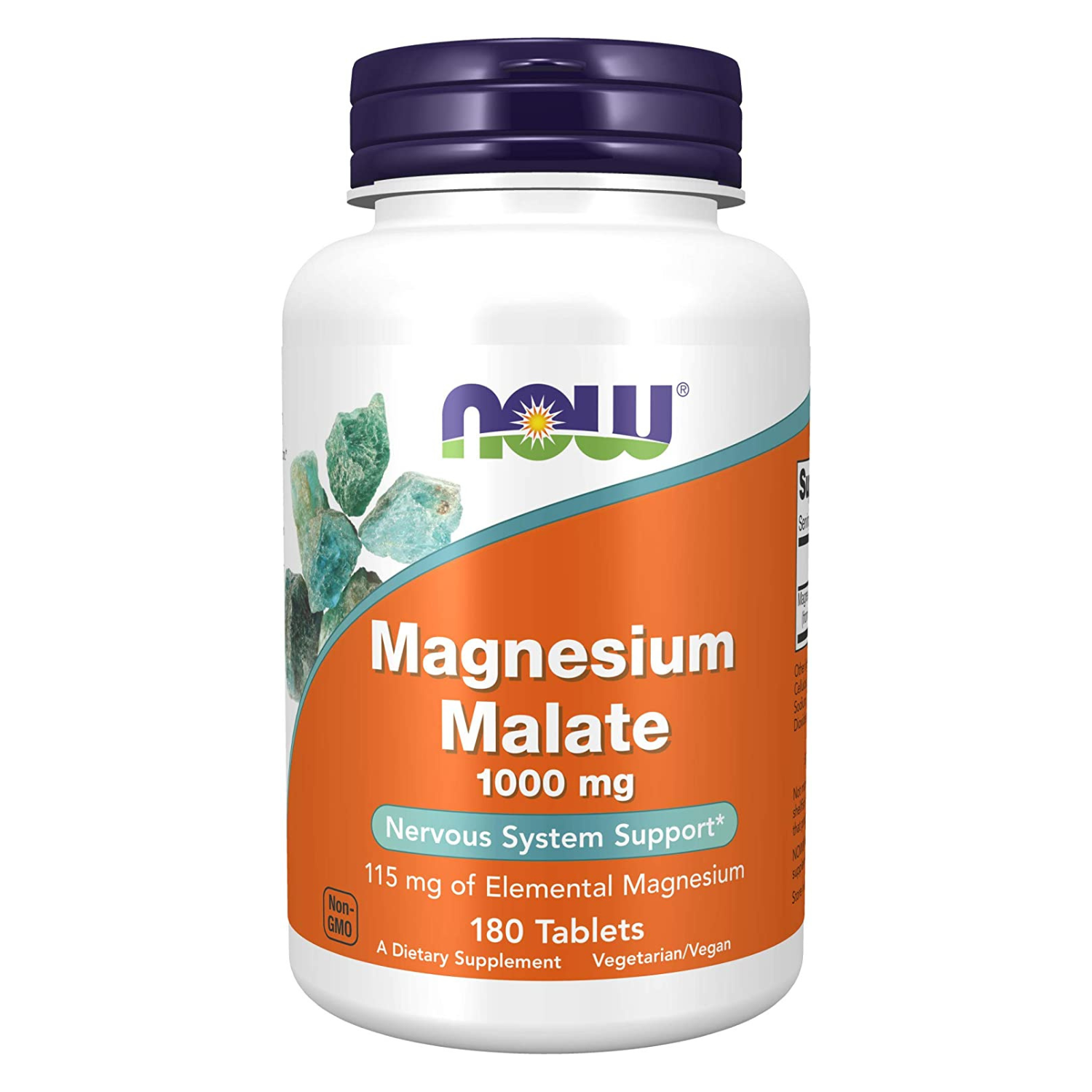 NOW - Magnesium Malate 1000 mg, Nervous System Support - 180 Tablets